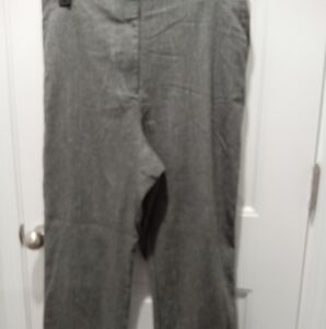 Loft Plus Size 14 Gray & White Tweed Look Linen Straight Leg  Capris 26" Inseam